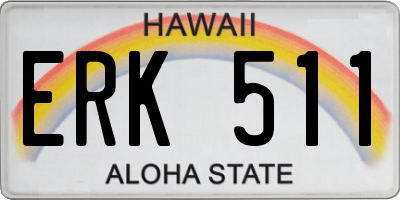 HI license plate ERK511