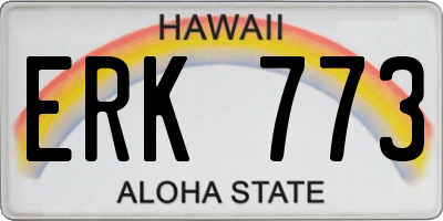 HI license plate ERK773