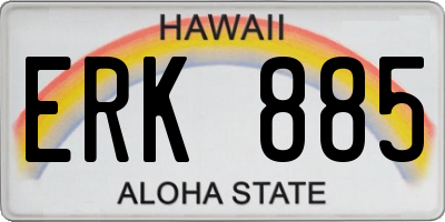 HI license plate ERK885