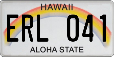 HI license plate ERL041