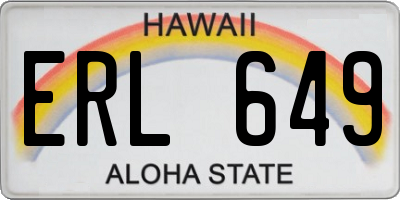 HI license plate ERL649
