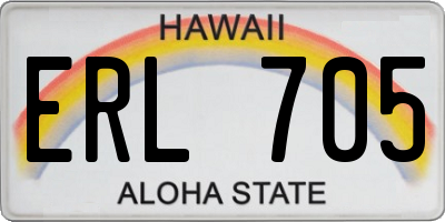 HI license plate ERL705