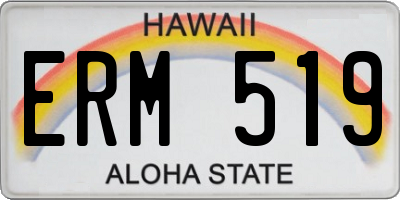 HI license plate ERM519