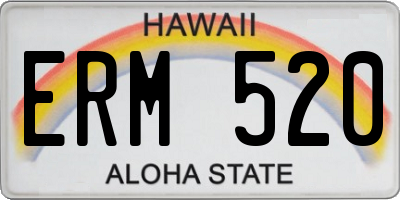 HI license plate ERM520