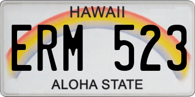 HI license plate ERM523