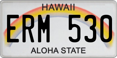 HI license plate ERM530