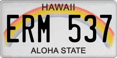 HI license plate ERM537