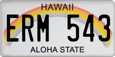 HI license plate ERM543