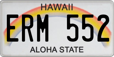 HI license plate ERM552