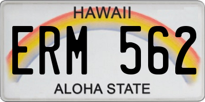 HI license plate ERM562