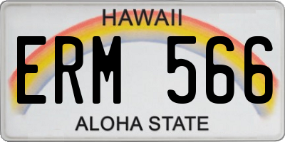 HI license plate ERM566