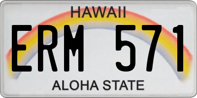 HI license plate ERM571