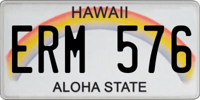 HI license plate ERM576