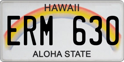 HI license plate ERM630