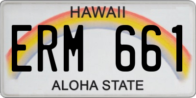 HI license plate ERM661
