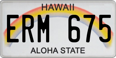 HI license plate ERM675