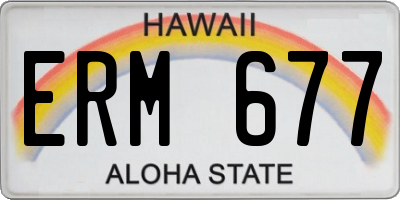 HI license plate ERM677