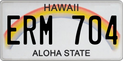 HI license plate ERM704