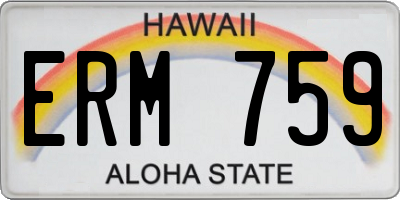 HI license plate ERM759