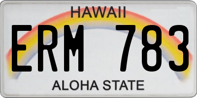 HI license plate ERM783