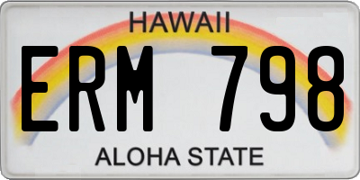 HI license plate ERM798