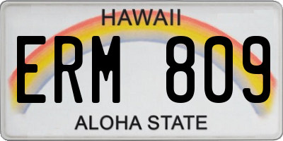 HI license plate ERM809