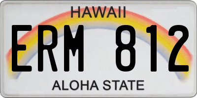 HI license plate ERM812