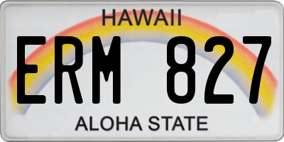 HI license plate ERM827