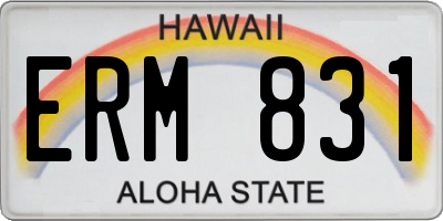 HI license plate ERM831
