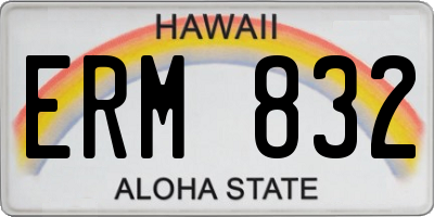 HI license plate ERM832