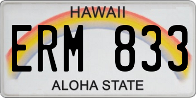 HI license plate ERM833
