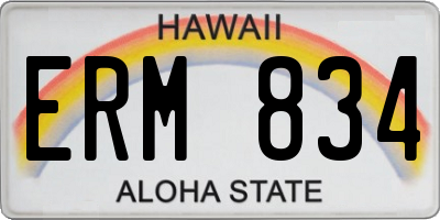 HI license plate ERM834