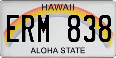 HI license plate ERM838