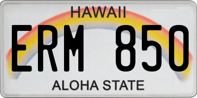 HI license plate ERM850