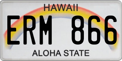 HI license plate ERM866