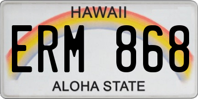 HI license plate ERM868