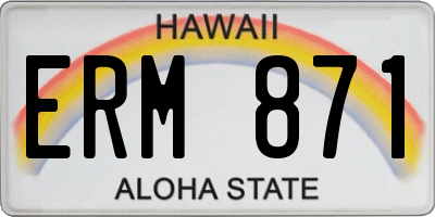 HI license plate ERM871