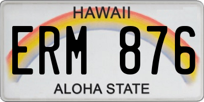 HI license plate ERM876