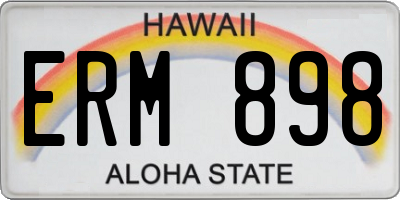 HI license plate ERM898