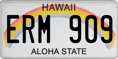 HI license plate ERM909