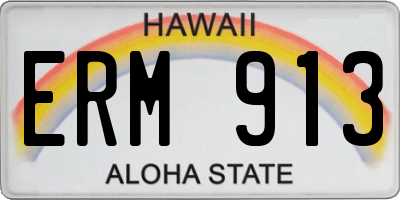 HI license plate ERM913