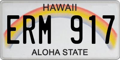 HI license plate ERM917
