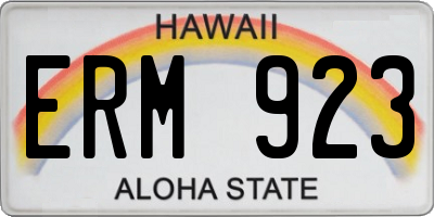 HI license plate ERM923