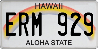 HI license plate ERM929