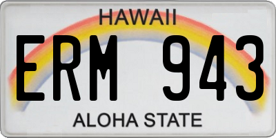 HI license plate ERM943