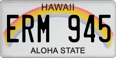 HI license plate ERM945