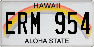 HI license plate ERM954