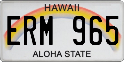 HI license plate ERM965