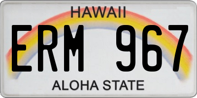 HI license plate ERM967