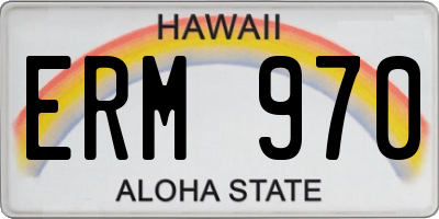 HI license plate ERM970